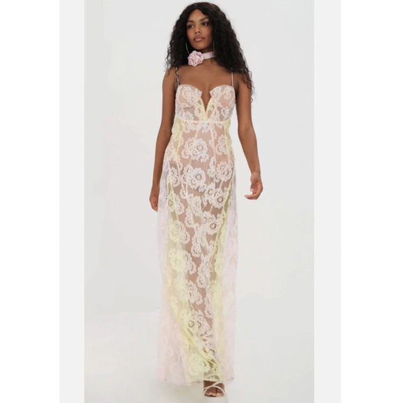 For Love & Lemons Blossom Maxi Dress Lace Small NEW - Picture 1 of 6